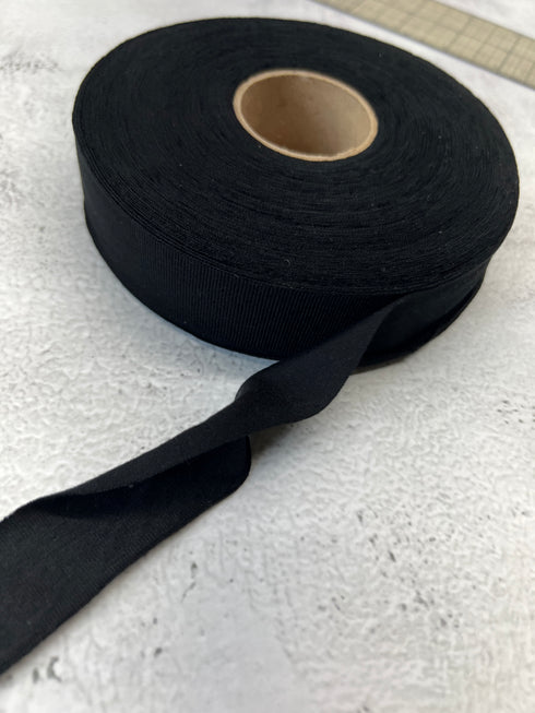 Black Knit Jersey Bias Tape 1 inch width 25 yards