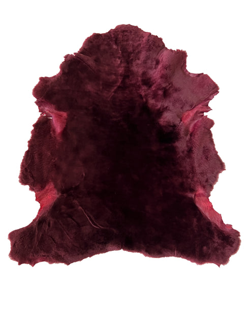 Burgundy Sheepskin Hide Fur Leather LEF00005