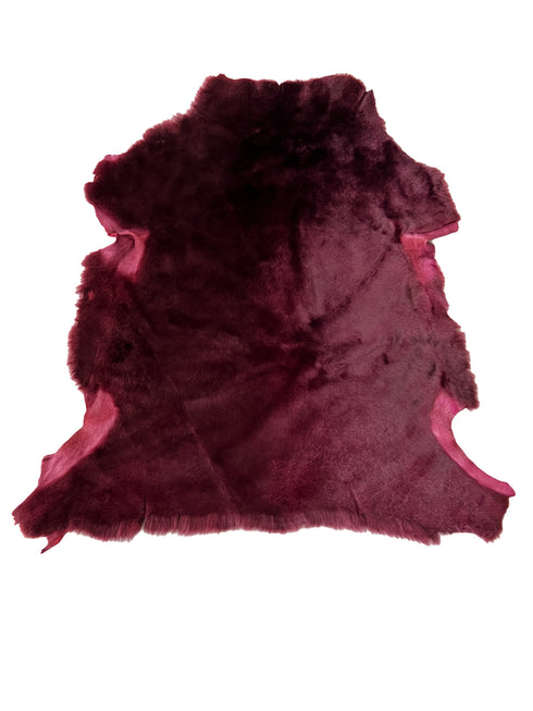 Burgundy Sheepskin Hide Fur Leather LEF00004