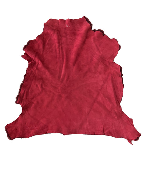 Burgundy Sheepskin Hide Fur Leather LEF00004