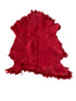 Dark Red Curly Sheepskin Hide Fur Leather LEF00003