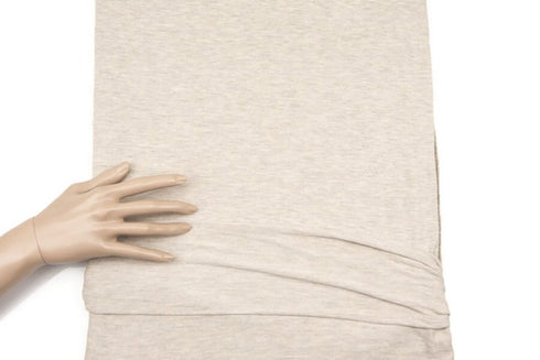 Heather Light Beige Baby French Terry Knit Fabric Remnant 2 yards FTK00878