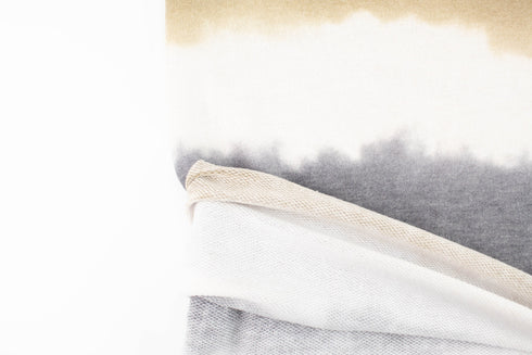 Brown Off White and Gray Stripe Baby French Terry Knit Fabric 2.75 yards FTK00875