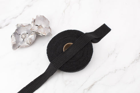 Black Brushed Rib Sweater Knit Bias Tape 1.25 inches width x 20 yards BST00339