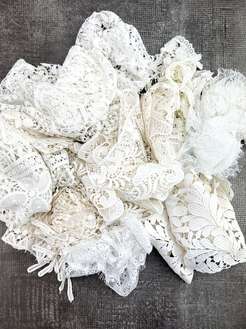 White Lace Trims Variety Trim Scrap Pack Scrap Bundle Pack 10 Pieces LotA SPK00180