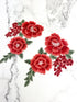 Red Floral Flower Applique 2 Piece Set APP00460