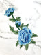 Blue Floral Longer Flower Applique APP00454