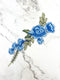 Blue Floral Narrow Flower Applique APP00455