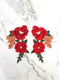 Red and Gold Floral Flower Applique 2 Piece Set APP00464