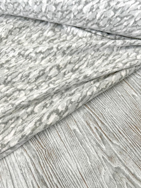 Gray Graphic Rocks Brushed Fleece Like Baby French Terry Knit Fabric by the yard FTK00873R