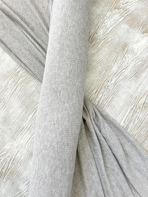 Gray Pointelle Rib Knit Fabric by the yard ATK00540R