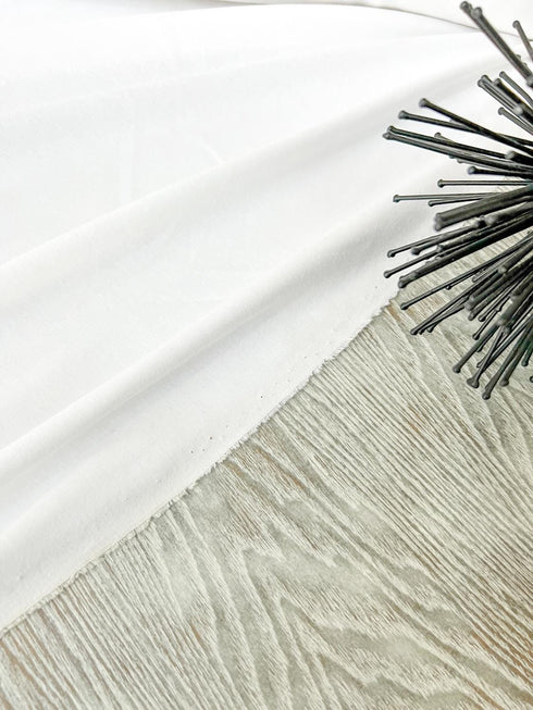 White Cotton Spandex Fine Rib Knit Jersey Fabric by the yard ATK00541R