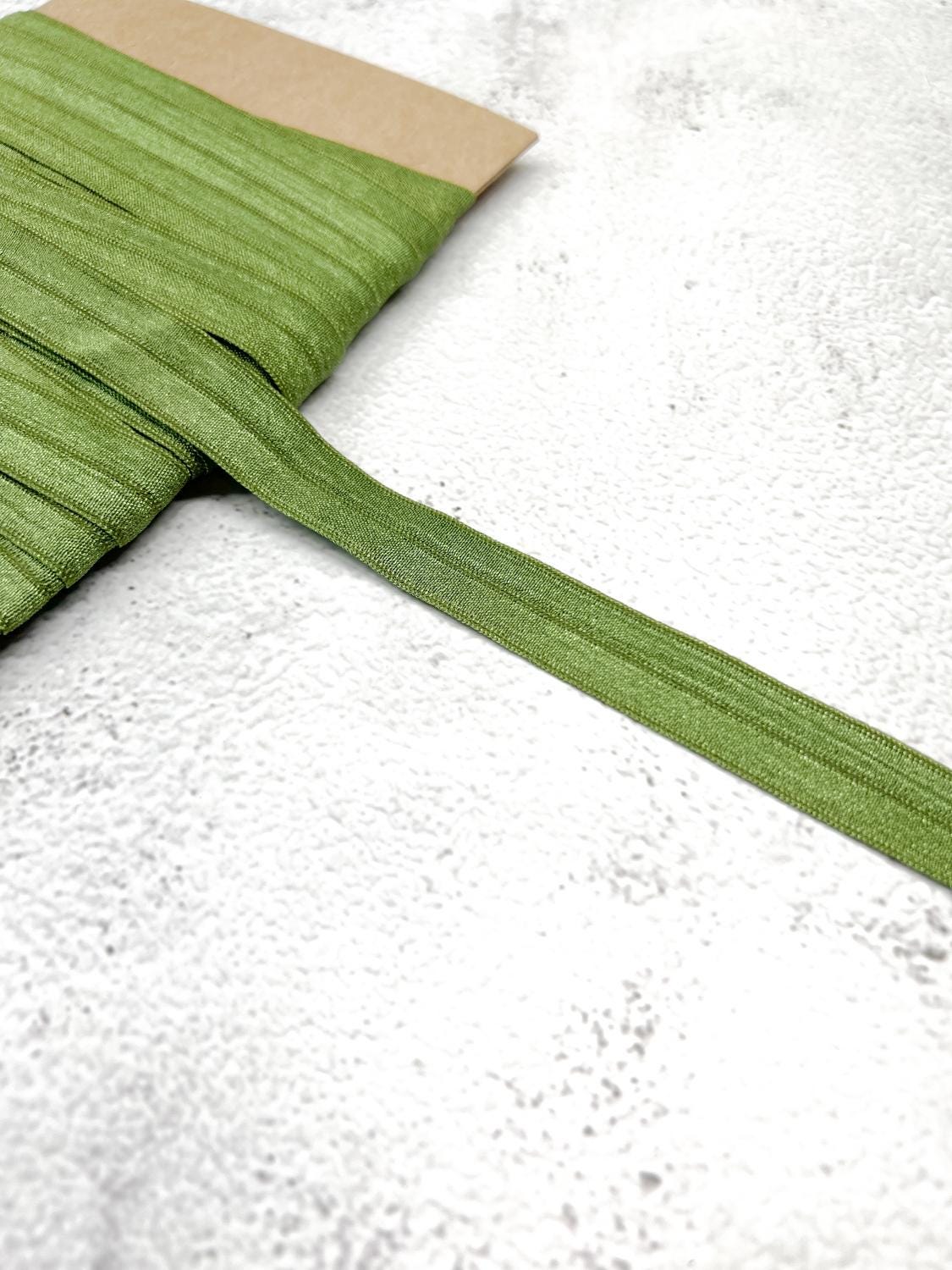 Green Fold Over Elastic Trim 10 yards