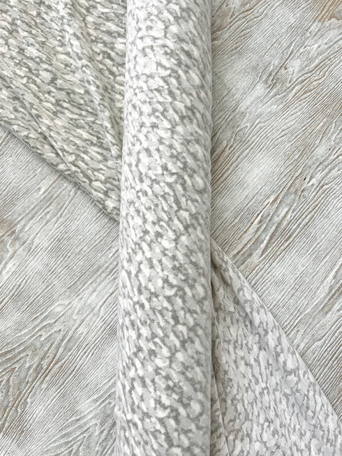 Gray Graphic Rocks Brushed Fleece Like Baby French Terry Knit Fabric by the yard FTK00873R