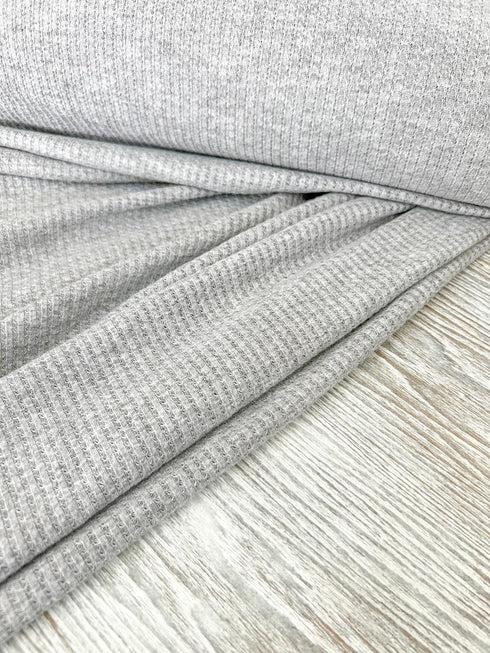 Gray Pointelle Rib Knit Fabric by the yard ATK00540R