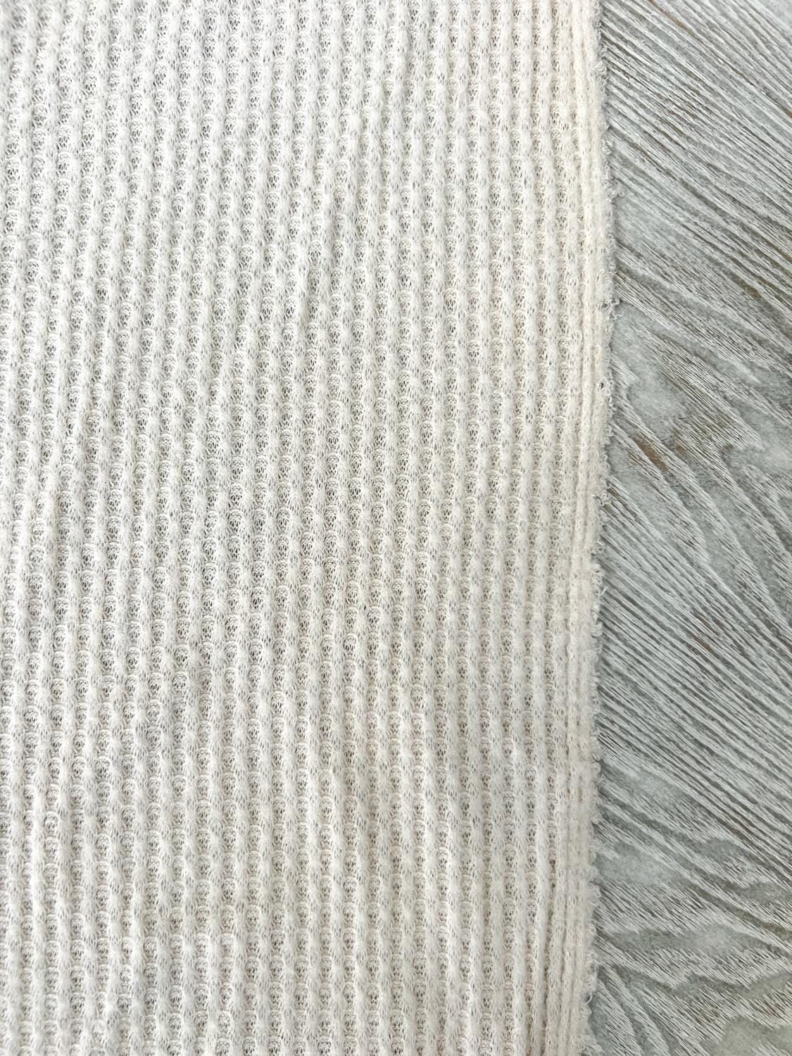 Oatmeal Fancy Brushed Waffle Sweater Knit Fabric by the yard