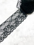 Black Floral Scalloped Lace Trim by the yard NLT00499