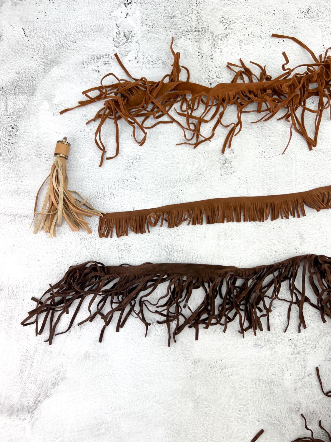 Brown Fringe Trim Variety Scrap Pack Scrap Bundle Pack 4 Pieces