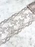 Beige and Black Floral Stretch Lace Trim Remnant 2 yards SLT00307