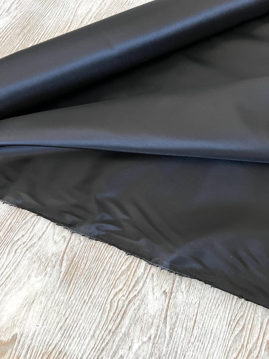 Black Taffeta Lining Stiff Lining Fabric Designer Deadstock Fabric by the yard