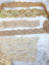 Beige Stretch Lace Trims Variety Trim Scrap Pack Scrap Bundle Pack 5 Pieces SPK00203