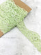 Green Beaded Sequined Stretch Lace Trim Remnant 7 yards SLT00317