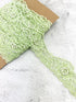 Green Beaded Sequined Stretch Lace Trim Remnant 7 yards SLT00317