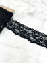 Black Sequined Stretch Lace Trim Remnant 7 yards SLT00324