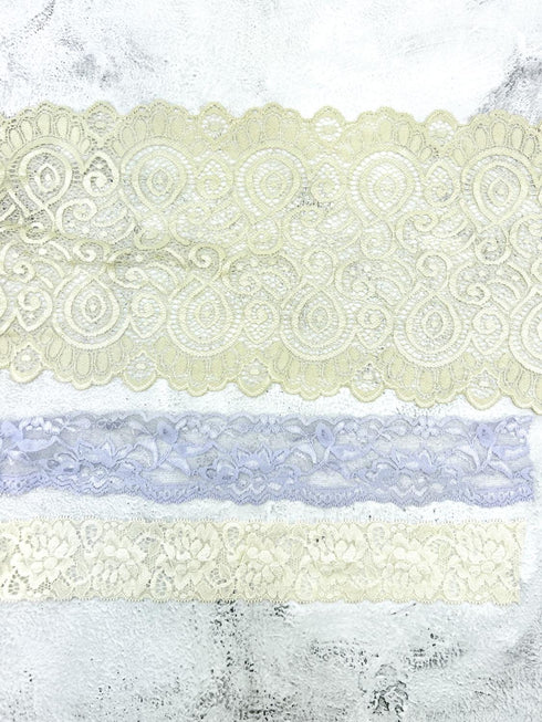 Soft Colors Stretch Lace Trim Variety Trim Scrap Pack Scrap Bundle Pack SPK00206