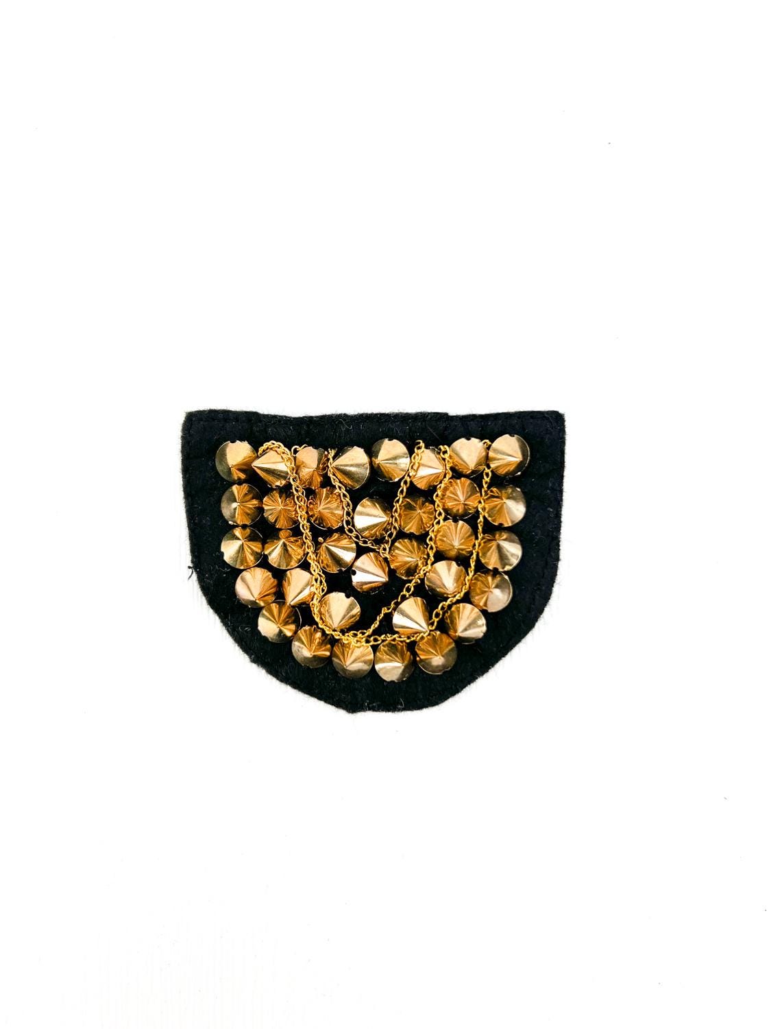 Gold Spikes and Chains Applique Epaulette