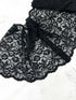Black Extra Wide Stretch Lace Trim Remnant 3.5 yards SLT00328