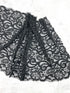 Black Extra Wide Stretch Lace Trim Remnant 1.5 yards SLT00329