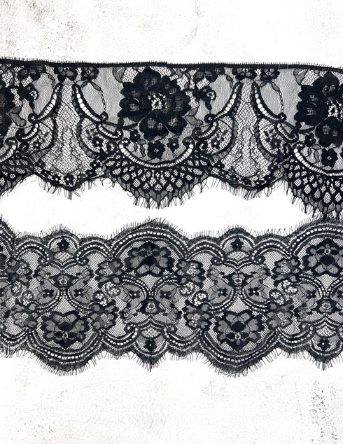 Black Lace Trims Variety Trim Scrap Pack Scrap Bundle Pack 6 Pieces SPK00212