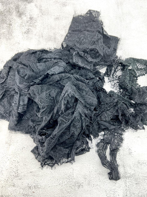 Black Lace Trims Variety Trim Scrap Pack Scrap Bundle Pack 12 pieces SPK00218