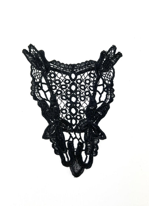 Black Floral Applique APP00473