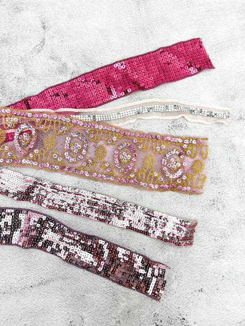 Pink Variety Fancy Trim Scrap Pack Scrap Bundle Pack SPK00227