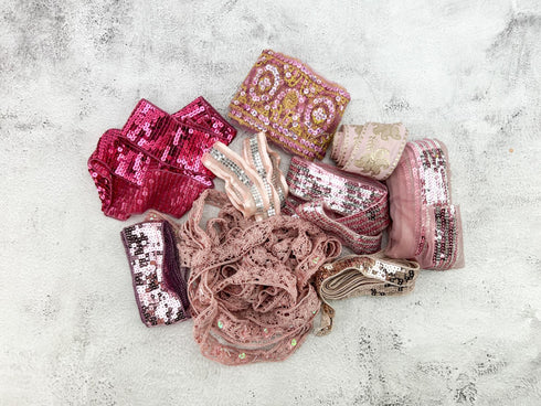 Pink Variety Fancy Trim Scrap Pack Scrap Bundle Pack SPK00227