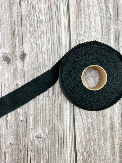 Black Brushed Rib Sweater Knit Bias Tape 1.25 inches width x 10 yards BST00345
