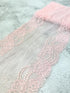 Light Pink Stretch Lace Trim Wide Lace Trim Pink Lace Trim Stretch Lace Trim Remnant 6.75 inches width x 3 yards SLT00330