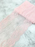 Light Pink Stretch Lace Trim Wide Lace Trim Pink Lace Trim Stretch Lace Trim Remnant 6.75 inches width x 3 yards SLT00330
