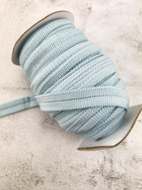 Light Blue Sweater Knit Fold Over Elastic Trim FOE 3/4 inch width 10 yards