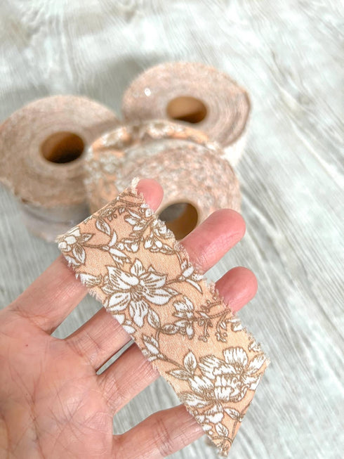 Peach Floral Bias Tape Bundle Pack of 5 Binding Tape Bias Trim Woven Bias Tape 75 yards