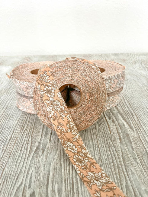 Peach Floral Bias Tape Bundle Pack of 5 Binding Tape Bias Trim Woven Bias Tape 75 yards