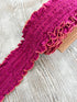 Dark Pink and Orange Rusched Knit Trim Remnant 6.5 yards ELT00314