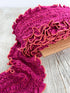 Dark Pink and Orange Rusched Knit Trim Remnant 6.5 yards ELT00314