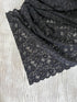 Black Floral Scalloped Stretch Lace Trim Extra Wide 1.5 yards SLT00332