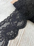 Black Floral Stretch Lace Trim 6.5 yards SLT00334