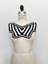 Black and Off White Stripe Cotton Applique