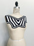 Black and Off White Stripe Cotton Applique