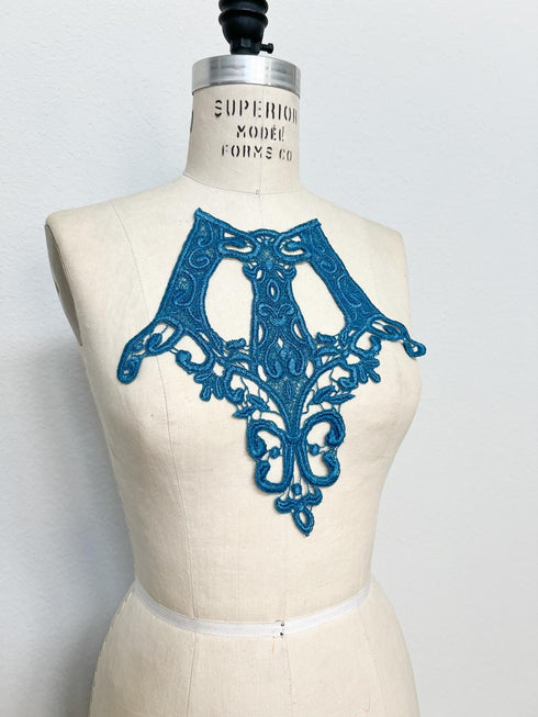 Turquoise Floral Lace Applique